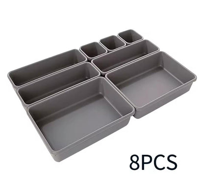 8pcs set Adjustable plastic drawer organiser