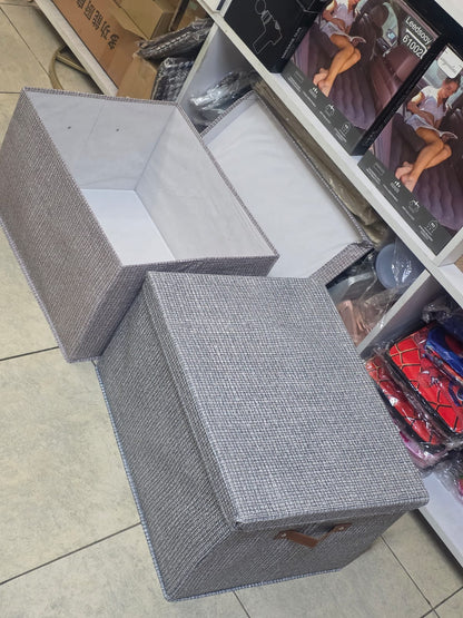 Foldable storage box with lid (D)