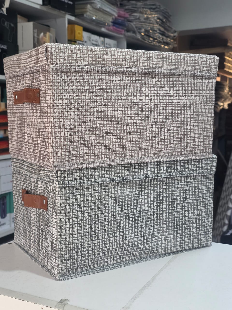 Foldable storage box with lid (E)