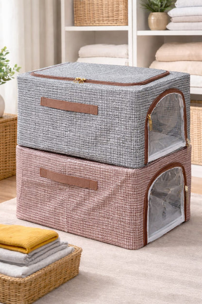 Visible window clothes storage box organizer