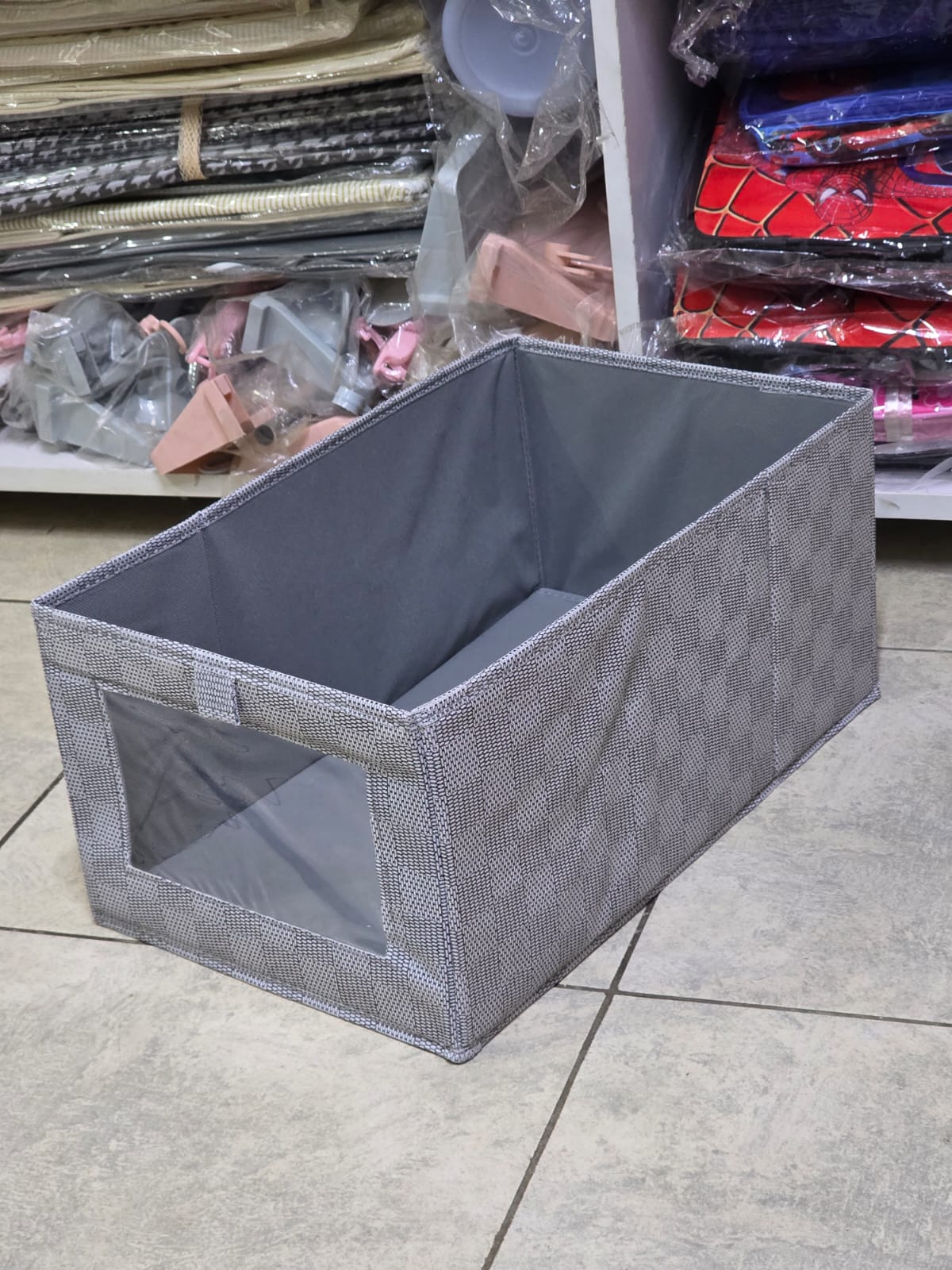 Foldable Fabric storage box with transparent window