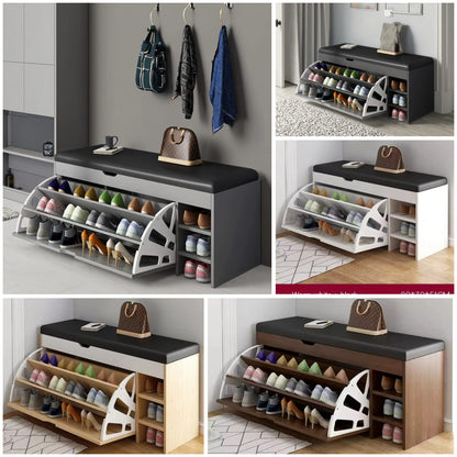 Modern Bucket flip shoe cabinet with seat changing stool bench