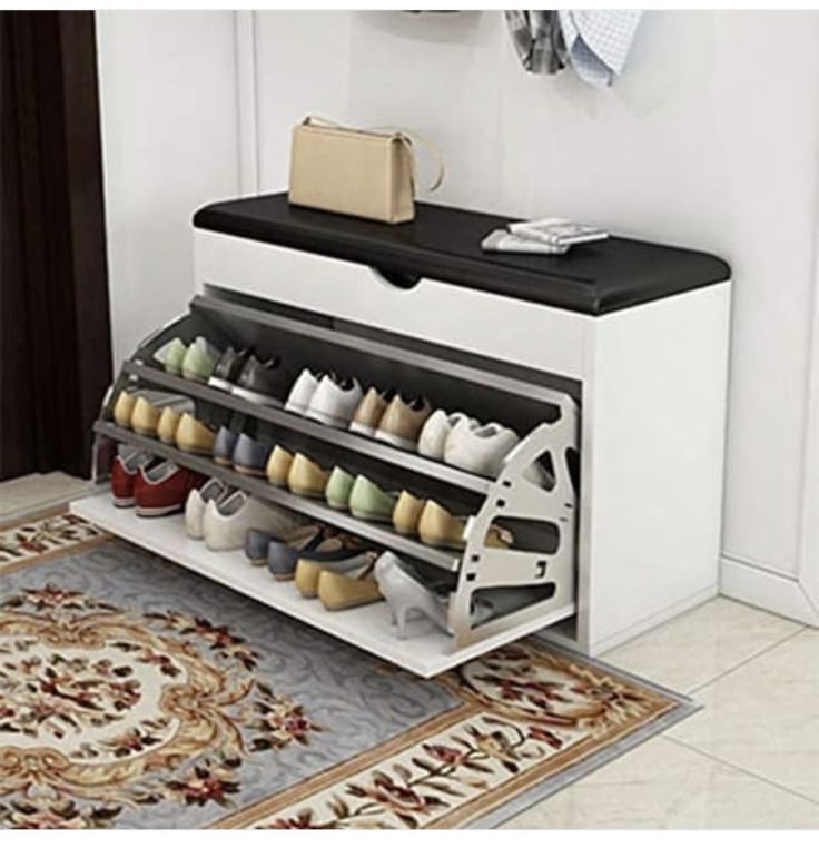Modern Bucket flip shoe cabinet with seat changing stool bench
