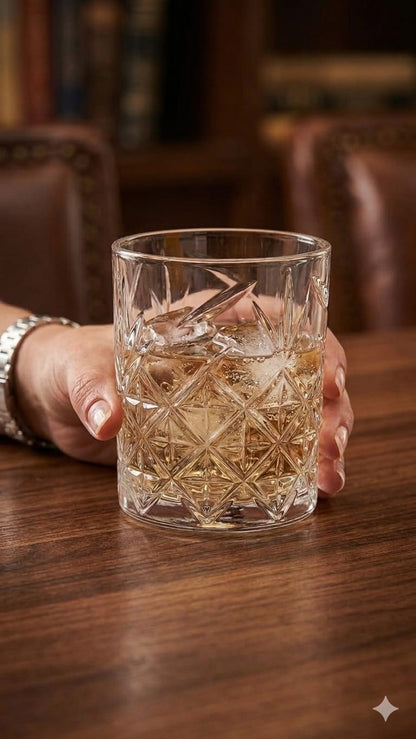 Flowered Whiskey glass 350ml 6pcs