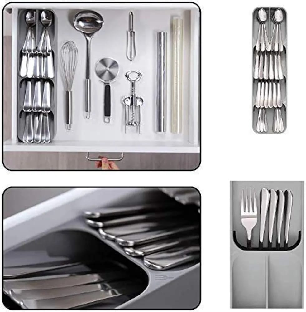 Plastic spoon organizer (grey)