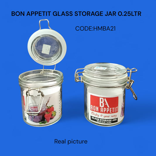 Bon Appetit Glass Storage Jar with Clip – 0.25L 1pc