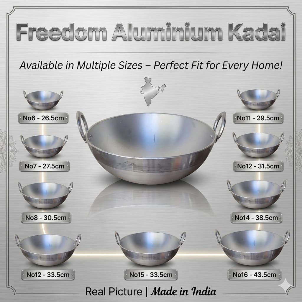 Freedom Aluminium Kadai (Deep Frying Pan)