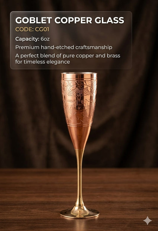 Copper + Brass Goblet Glass – 6oz(price per piece)