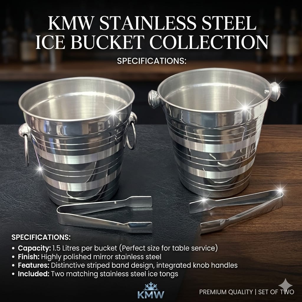 KMW Stainless Steel Ice Bucket with Ice Tong 1pc