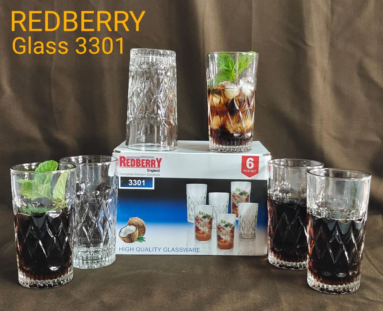 Redberry Plain Glass 6pcs