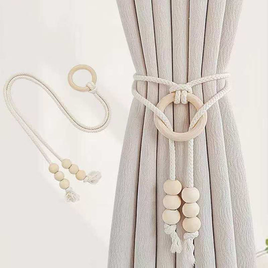 2pcs natural cotton rope curtain tiebacks boho style