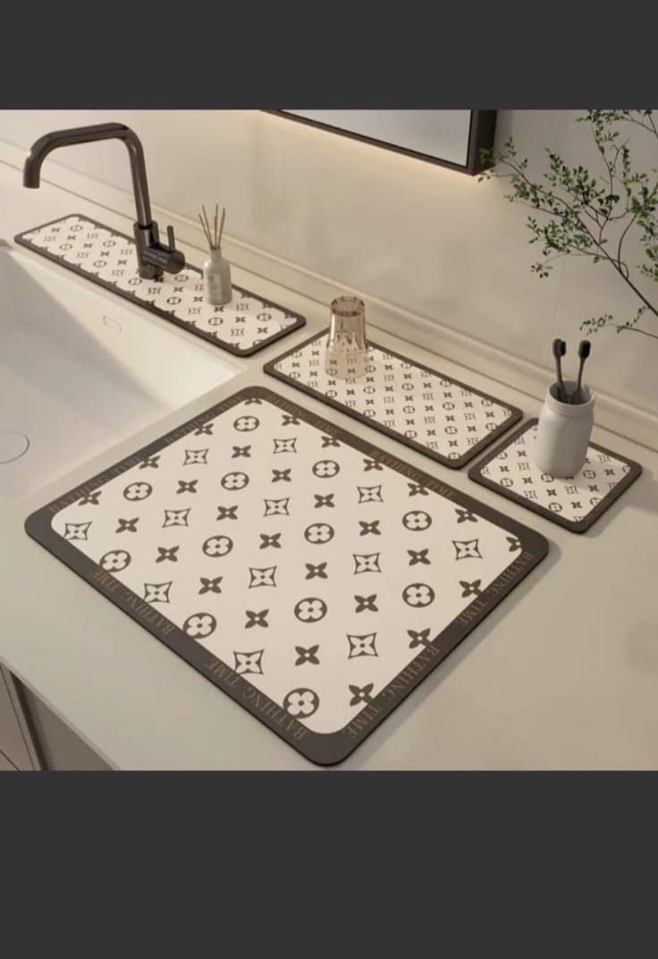 3 in 1 Anti-Splash sink diatom sink drying mat Set