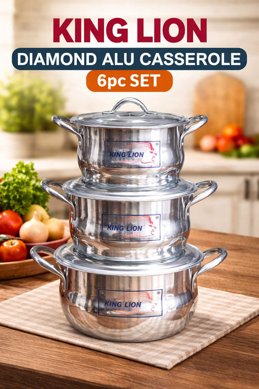 Diamond Aluminum Casserole Set 6pcs set