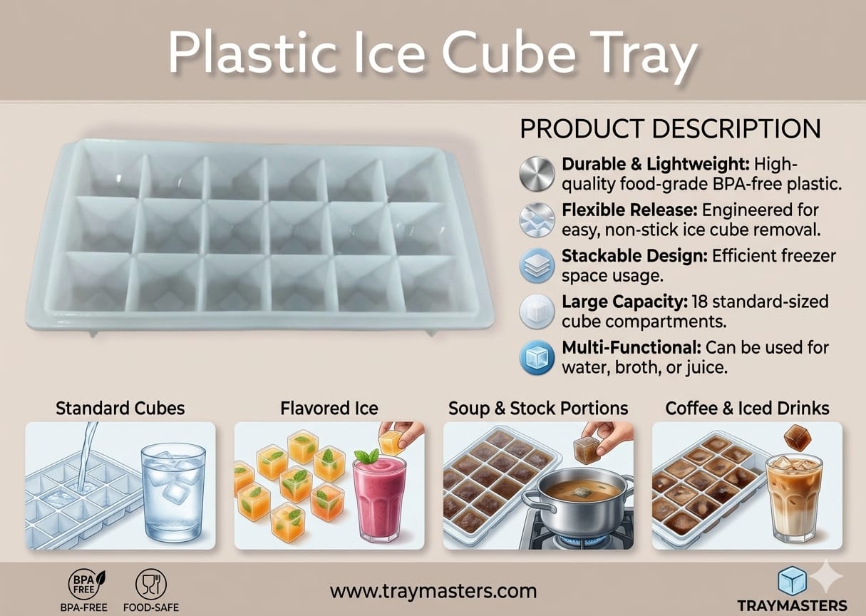 Plastic ice cube tray