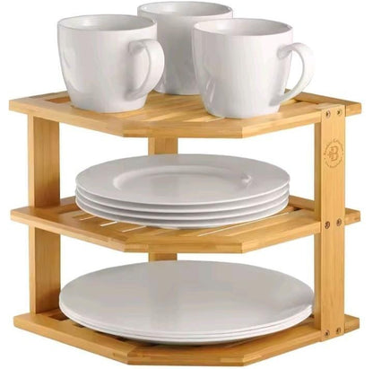 3 in 1 bamboo kitchen  corner rack