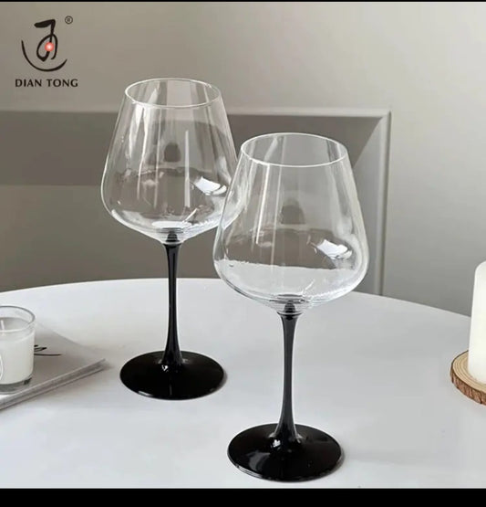 Elegant Burgundy Crystal Wine glass 6pcs
