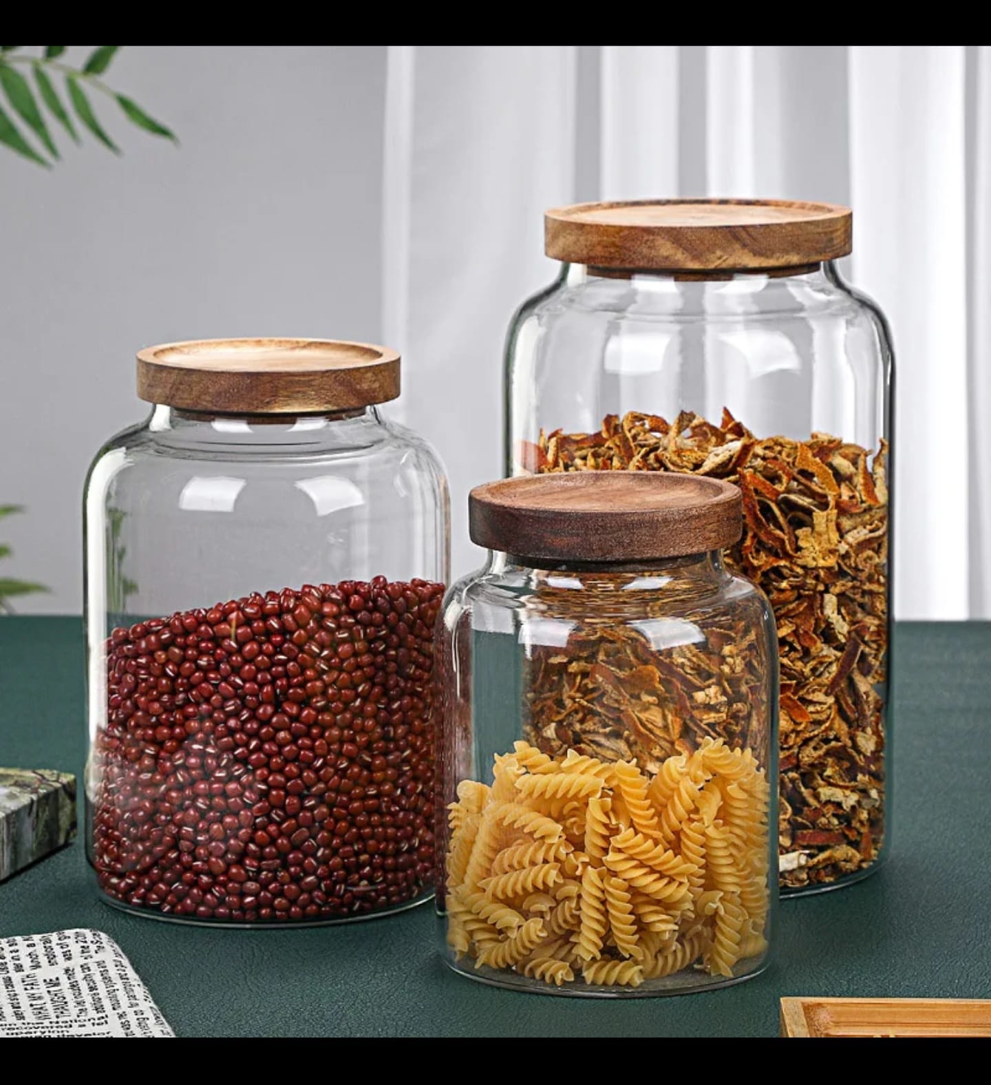 Large Capacity Borosilicate Glass Storage Jar with Acacia Lid