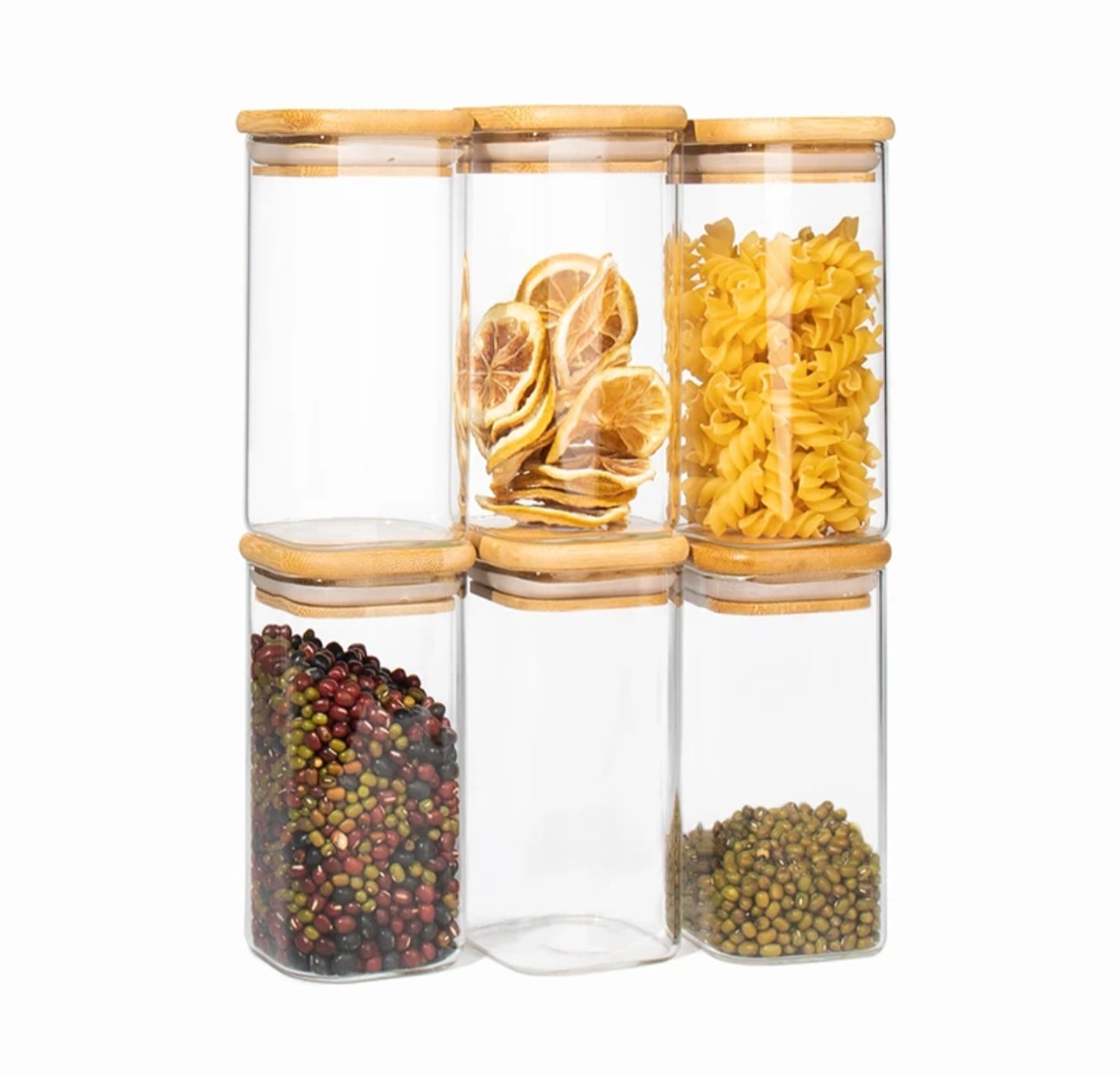 12pcs Borosilicate air tight Spice Storage jars(square)