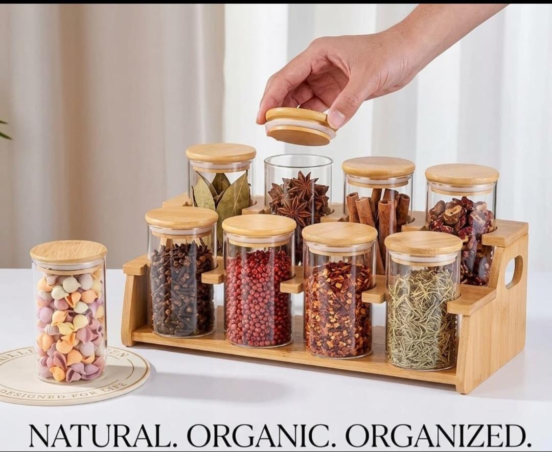 8pcs Classic style Borosilicate Glass Jar set
