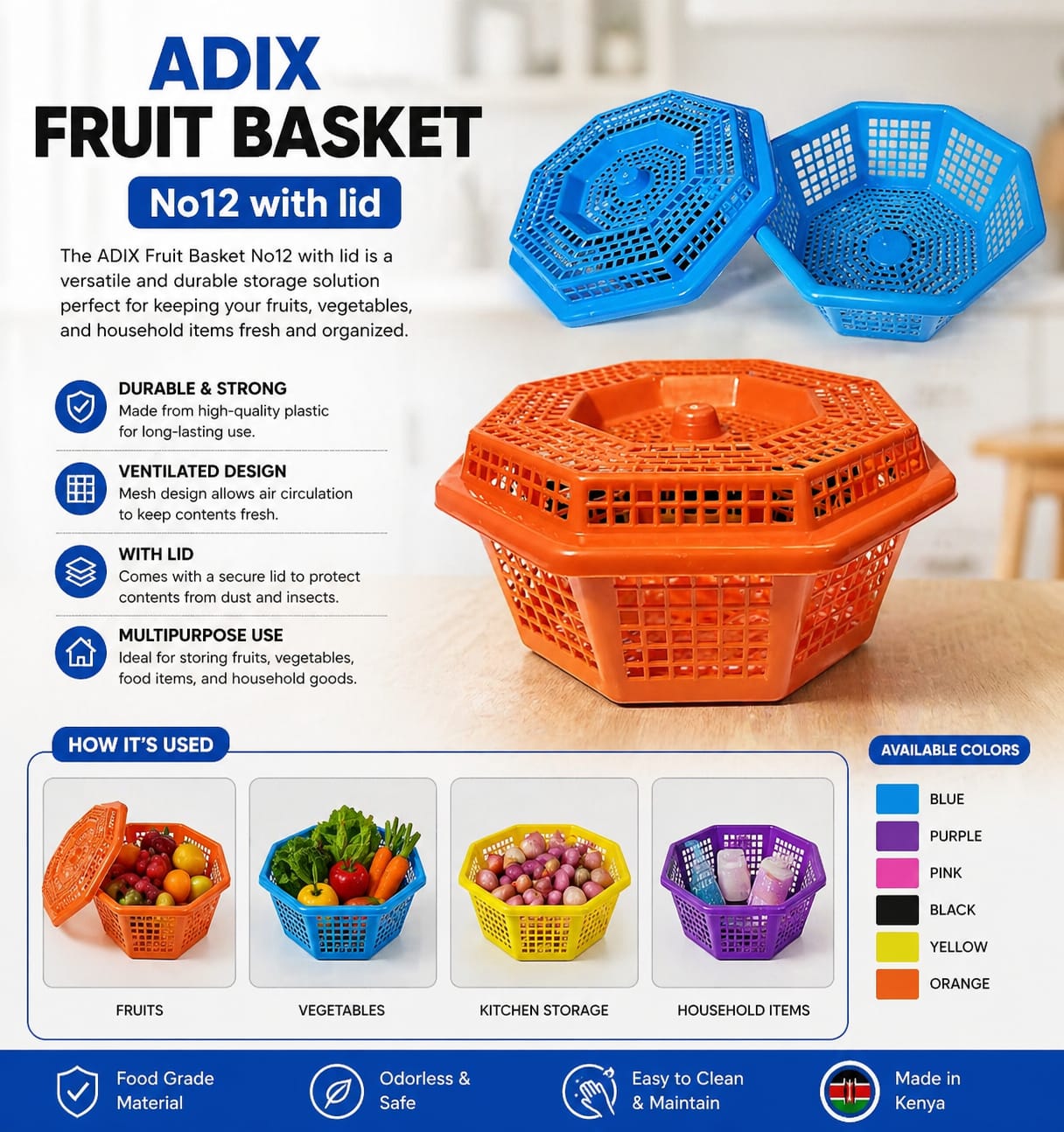 Adix Fruit Basket No.12 with Lid