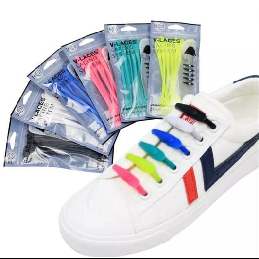 12pcs Silicone Shoelaces Round Elastic Shoe Laces a set