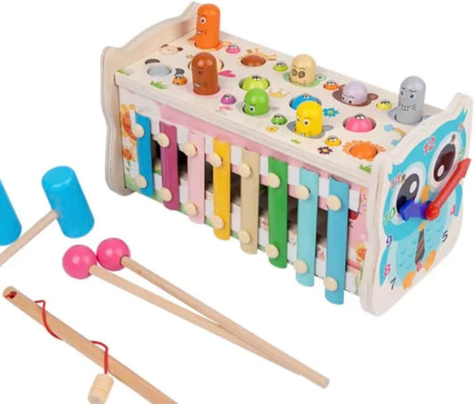 Wooden Rabbit Hammer Ball Pounding Toy Set