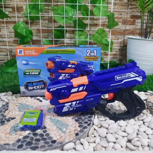 Blue soft shooting gun toy