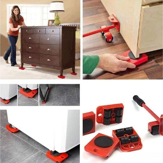 Detached heavy furniture lifting trolley mover set