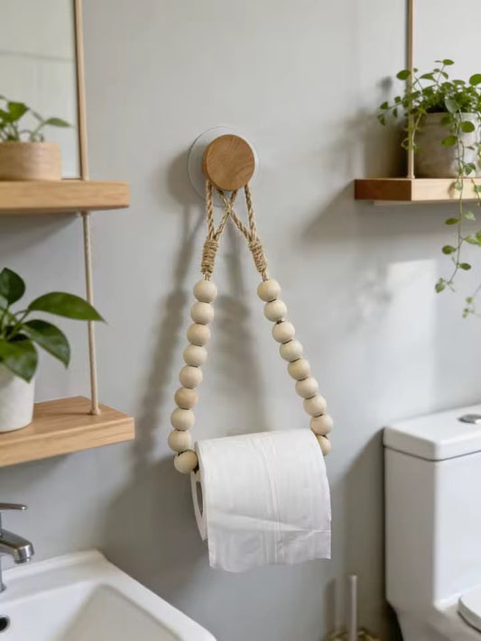 Wooden Bead Paper Towel Holder