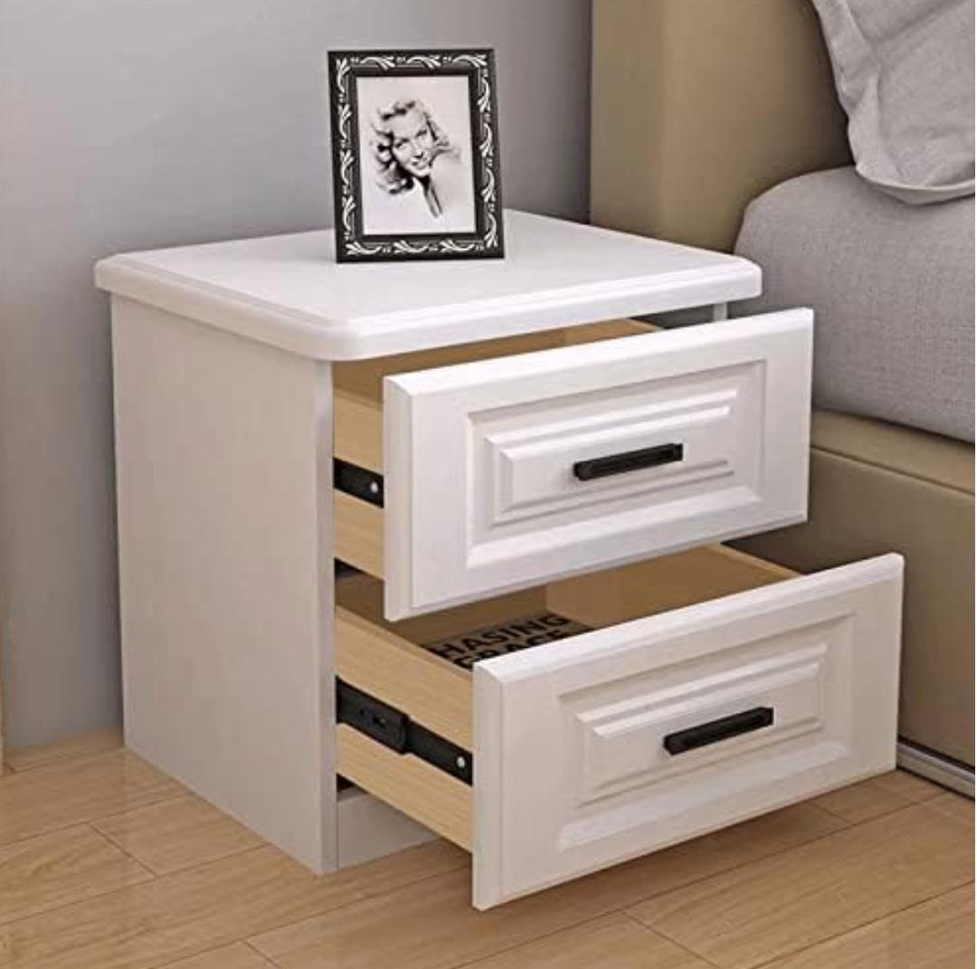 Nightstand with 2 Drawers Bedside Tables  Wooden Bedside Drawer