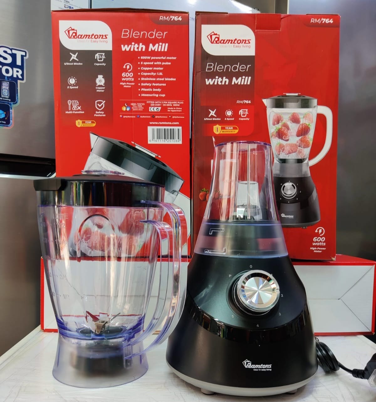 Ramtons blender+mill 600W 2 speed