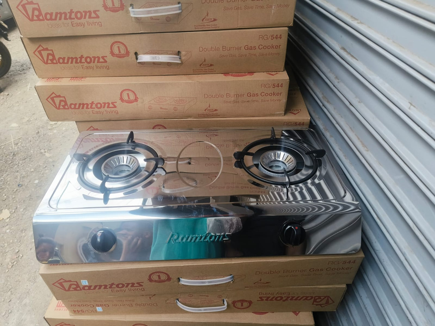Ramtons double burner gas Cooker (stainless steel)