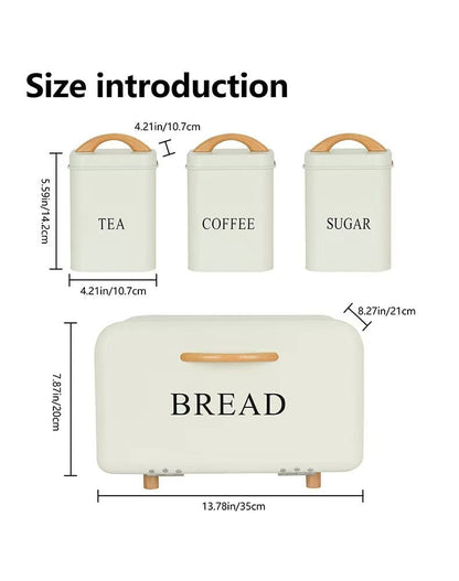 Modern Home kitchen Bread box / Tea Sugar Coffee Storage Canister