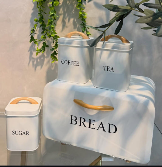 Modern Home kitchen Bread box / Tea Sugar Coffee Storage Canister
