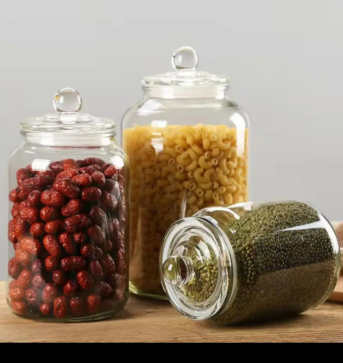 Clear Acrylic Storage Jars with Airtight Knob Lids(NOT GLASS)