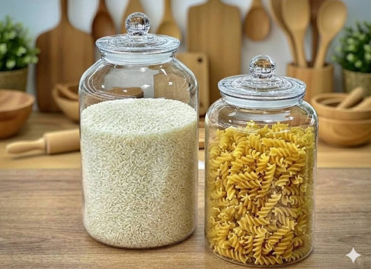 Clear Acrylic Storage Jars with Airtight Knob Lids(NOT GLASS)