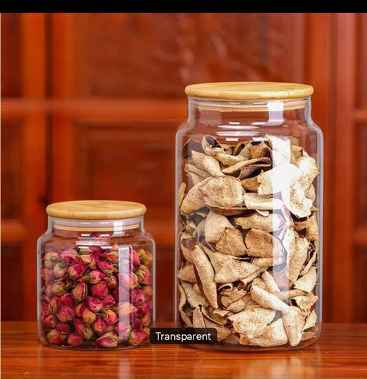 Clear Acrylic Storage Jars with Bamboo Lids(NOT GLASS)