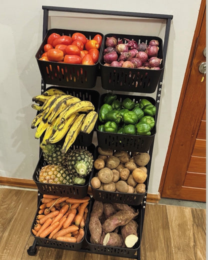 4-Tier 8-Basket kitchen fruit & Vegetable storage Trolley