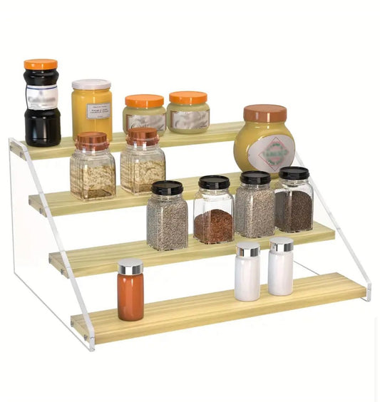 4 Tier Bamboo and Acrylic multi purpose stand(STAND ONLY)