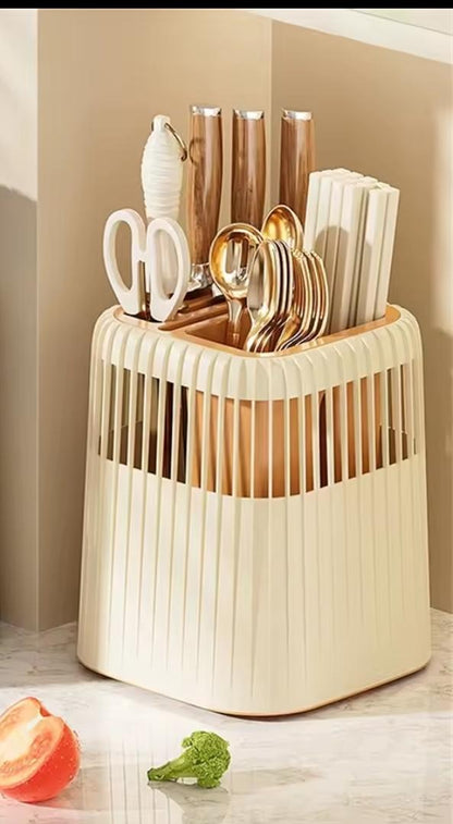 Multi-Functional Rotating Knife & Utensil Rack