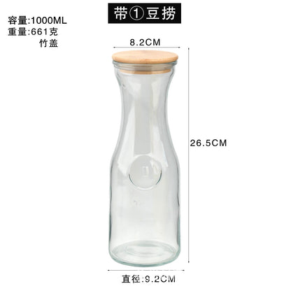 Glass carafe with bamboo Lids