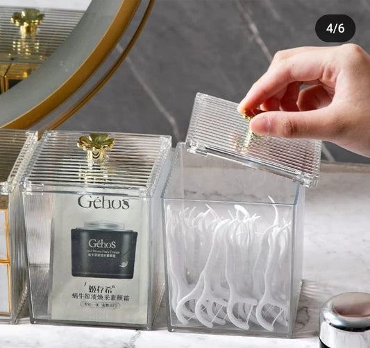 Transparent Acrylic Cotton Swab Storage Box