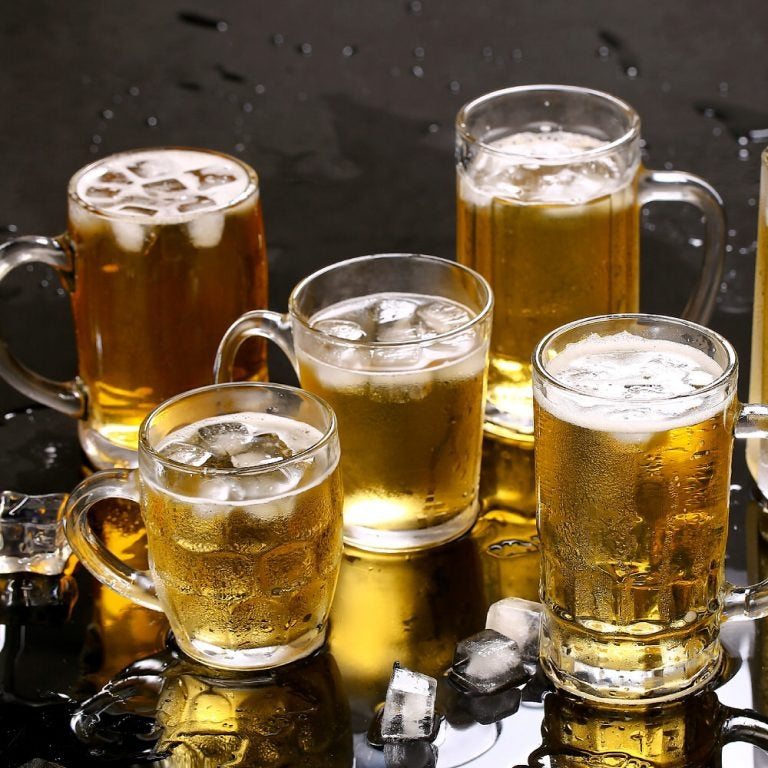 Premium Glass Beer Mugs/Beer Glasses 560ml - Set of 6, Transparent