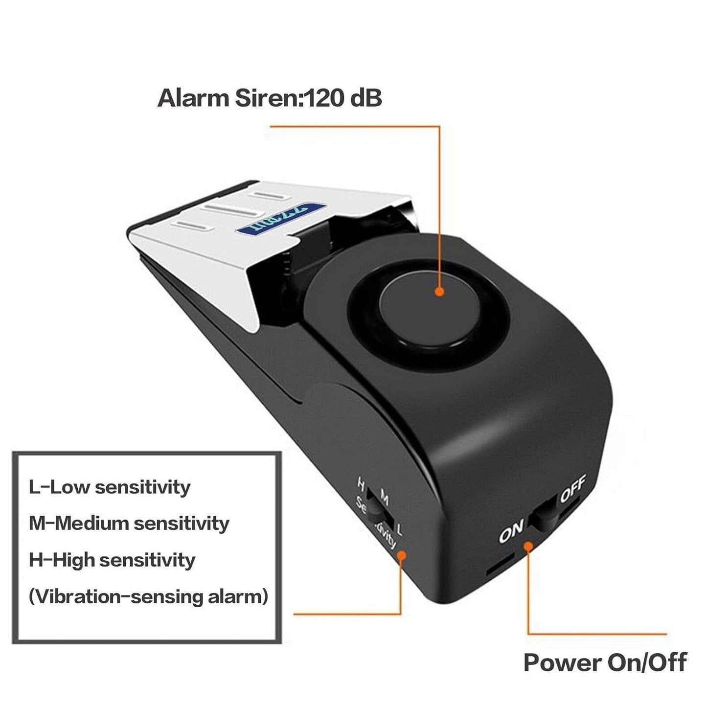 Mini Wireless Vibration Triggered Wedge Shaped Door Stopper Alert Home Security
