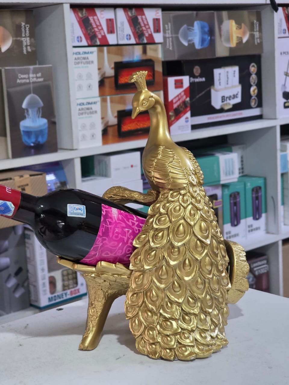 peacock  luxury wine rack