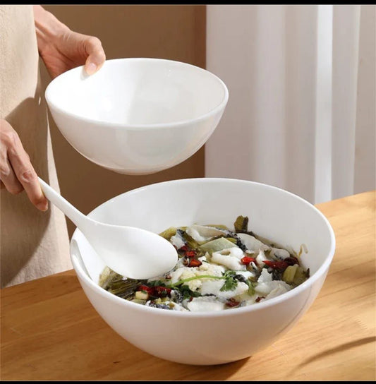 1 PC White Round Dessert/Salad Serving Bowl – Elegant Tableware for Every Occasion
